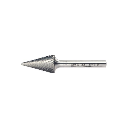 Carbide Bur - Cone (Pointed), DIA Cut - 5/8 X 1-1/8 X 1/4 Shank - SM-6